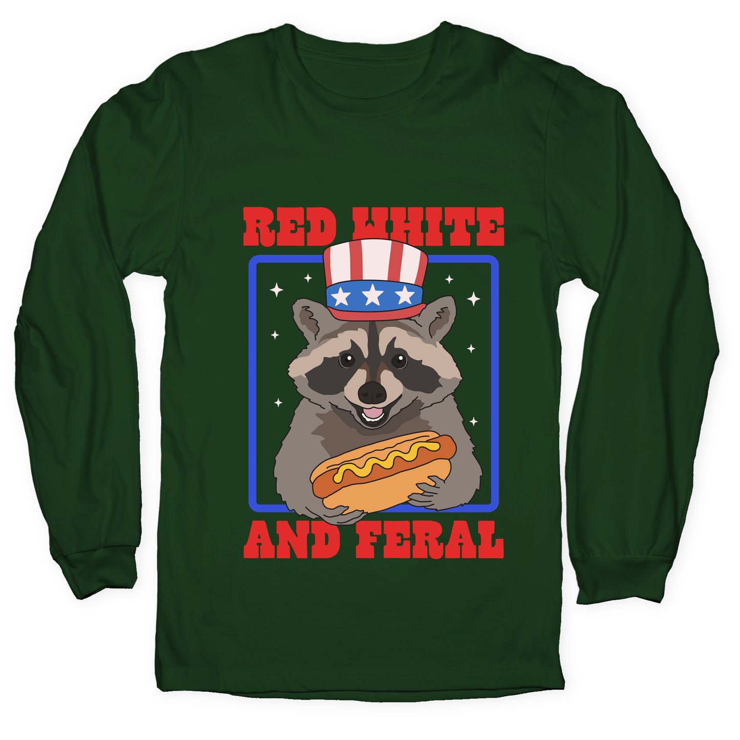 Red White And Feral Longsleeve Tee