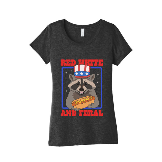 Red White And Feral Womens Triblend Tee