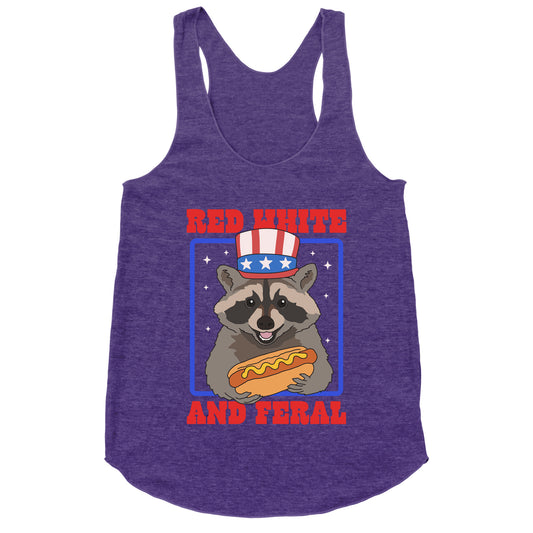 Red White And Feral Racerback Tank