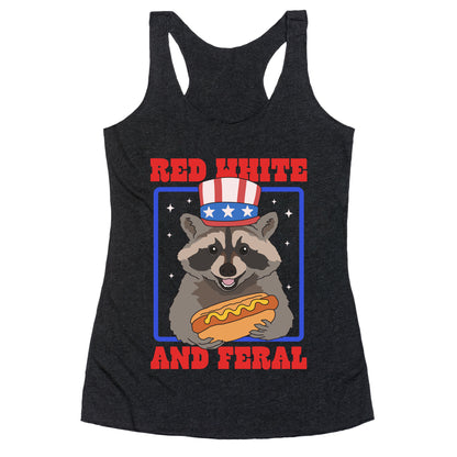 Red White And Feral Racerback Tank