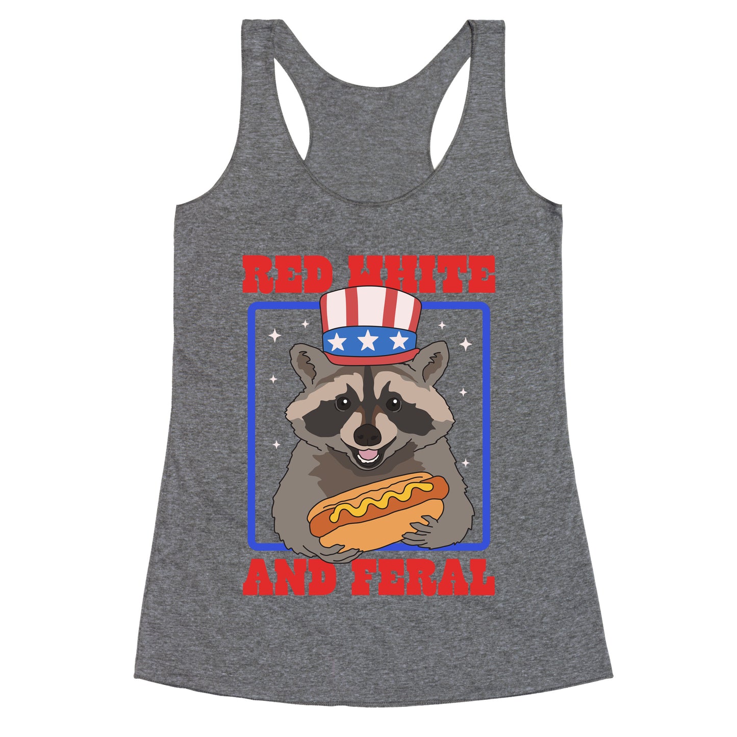Red White And Feral Racerback Tank