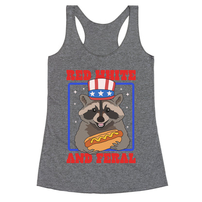Red White And Feral Racerback Tank