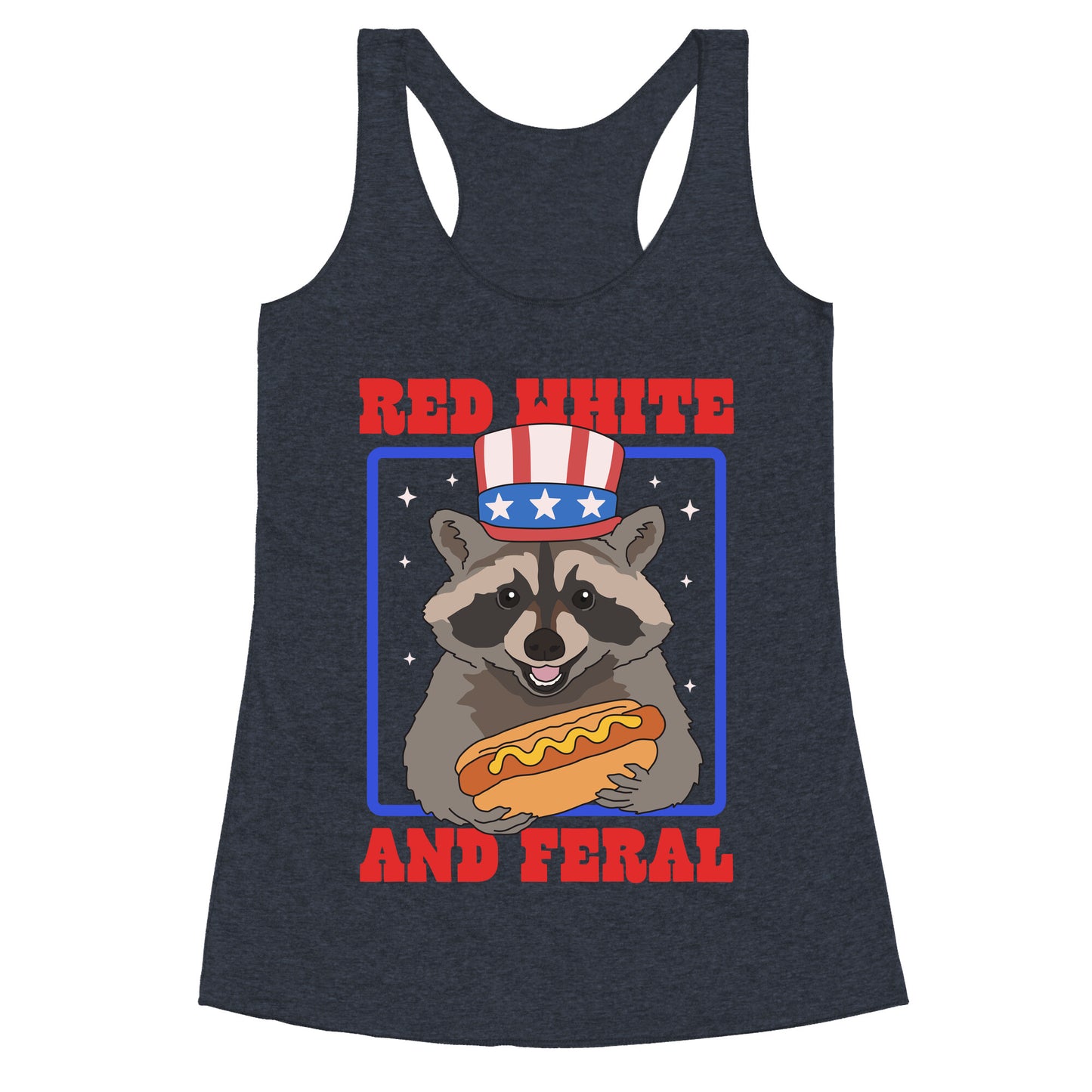 Red White And Feral Racerback Tank