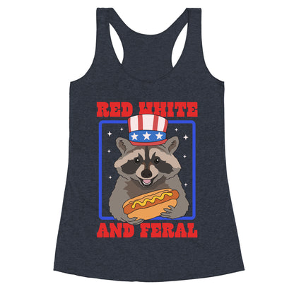 Red White And Feral Racerback Tank