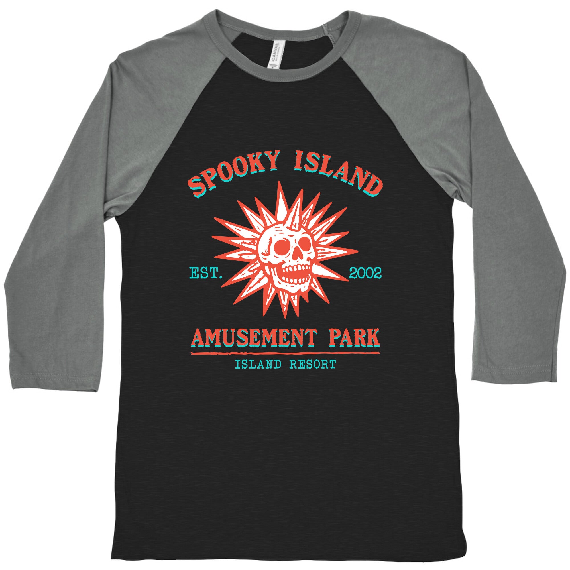 Spooky Island Retro Baseball Tee