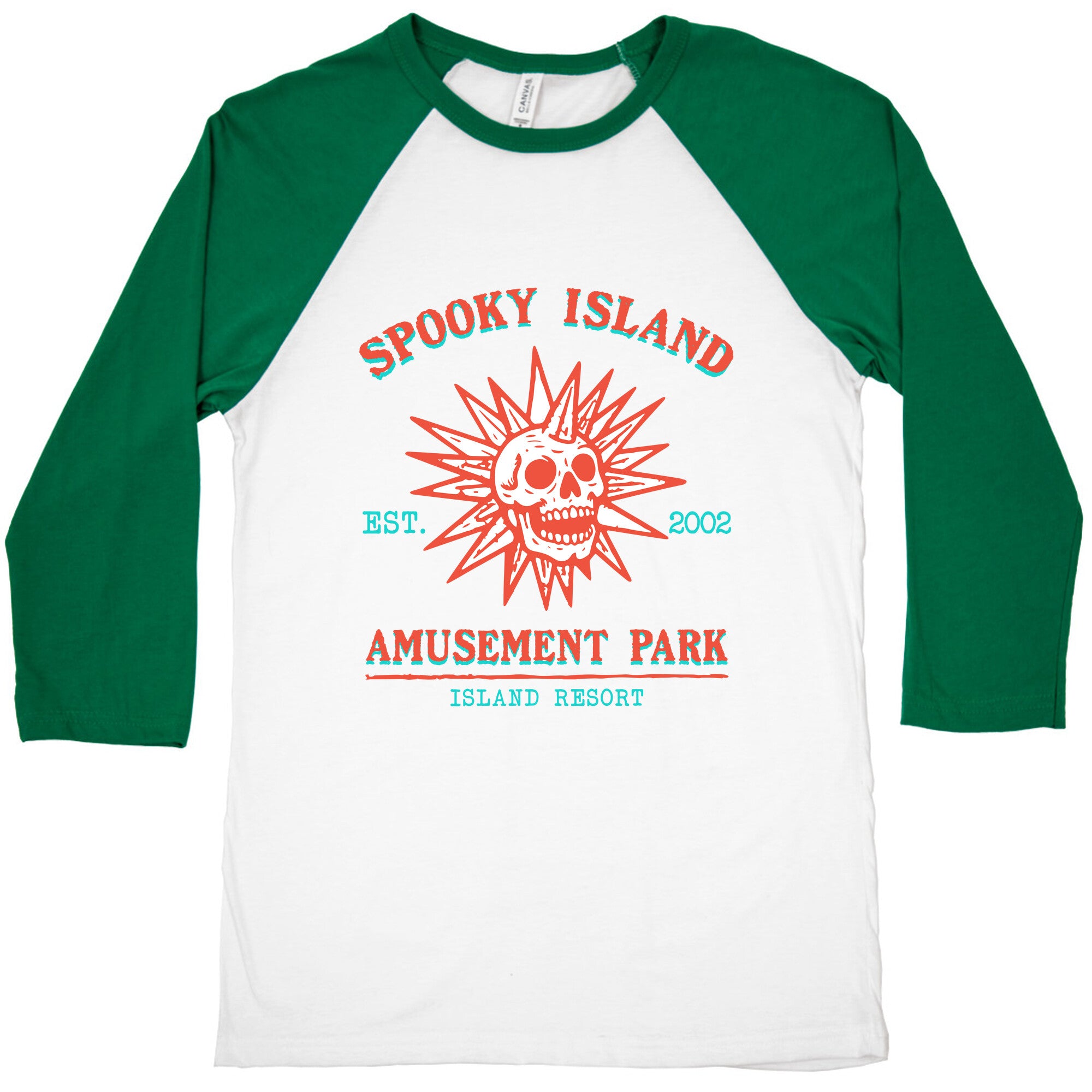 Spooky Island Retro Baseball Tee