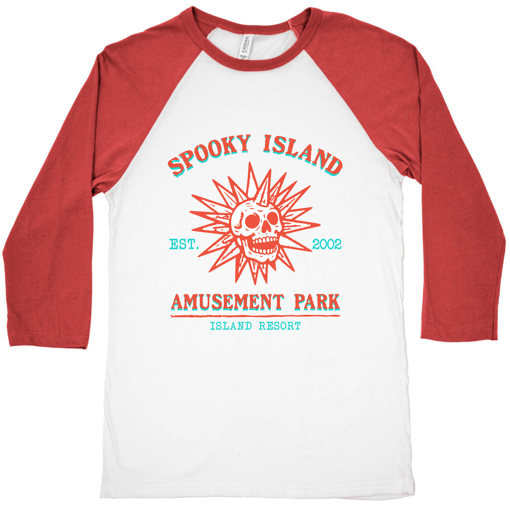 Spooky Island Retro Baseball Tee