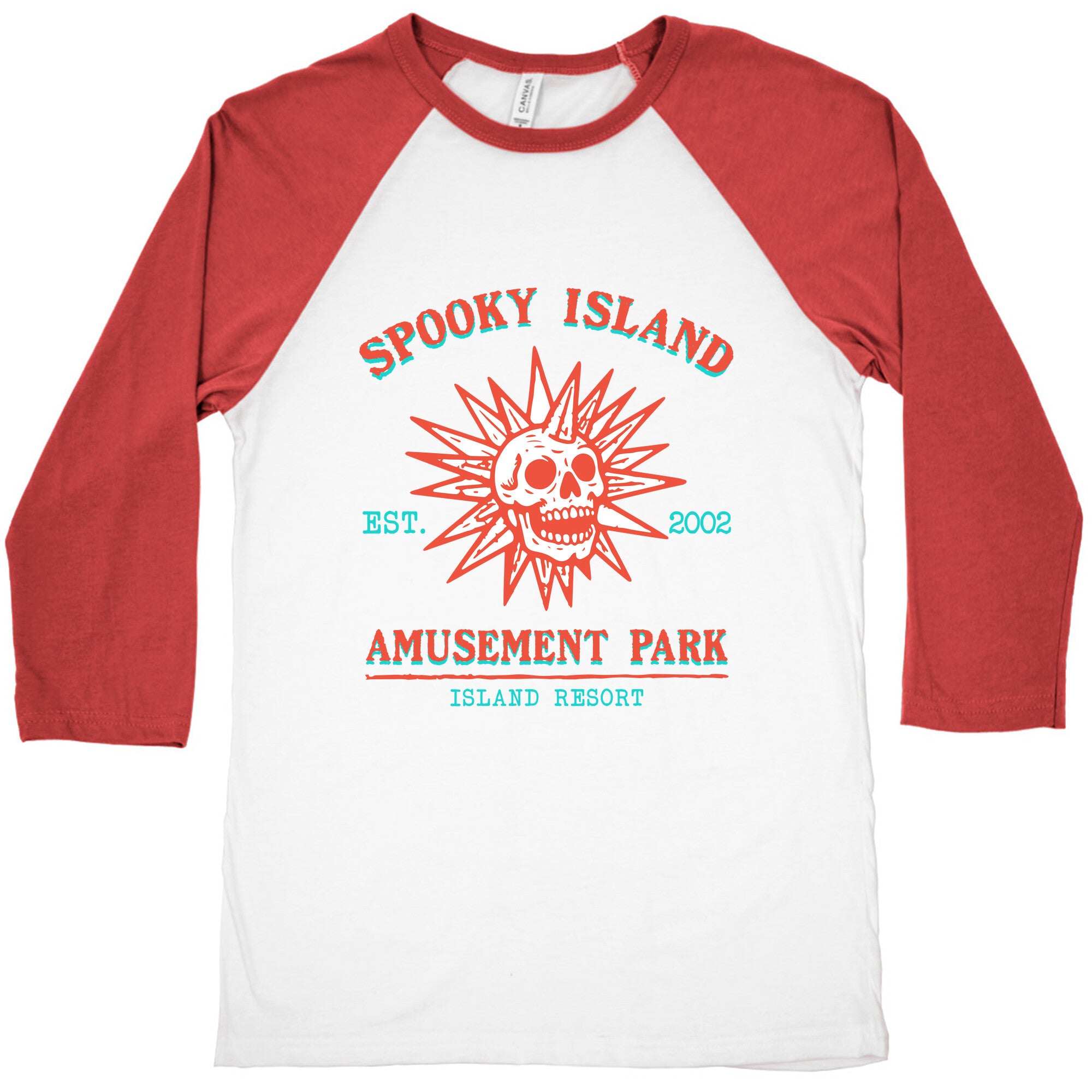 Spooky Island Retro Baseball Tee