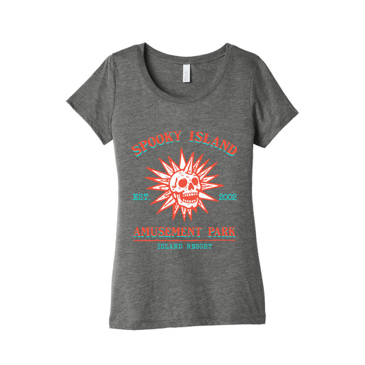 Spooky Island Retro Womens Triblend Tee