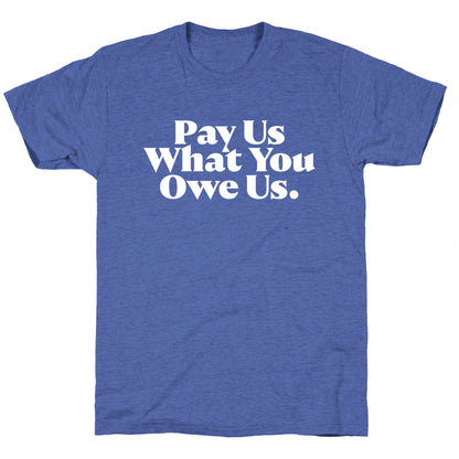 Pay Us What You Owe Us Unisex Triblend Tee