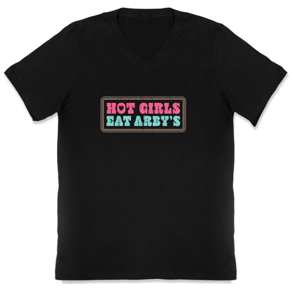 Hot Girls Eat Arbys Colorful V-Neck