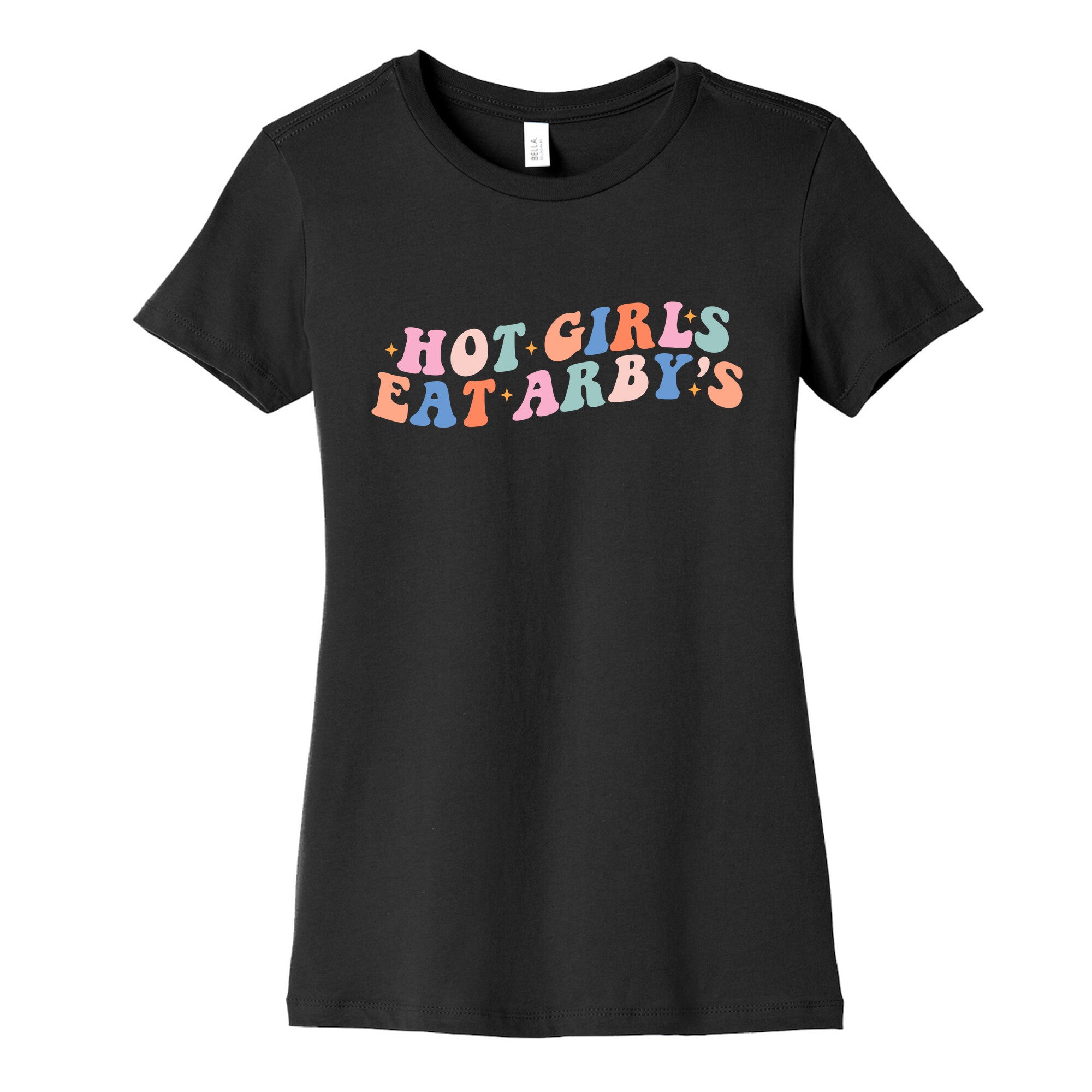 Hot Girls Eat Arbys Retro Womens Cotton Tee