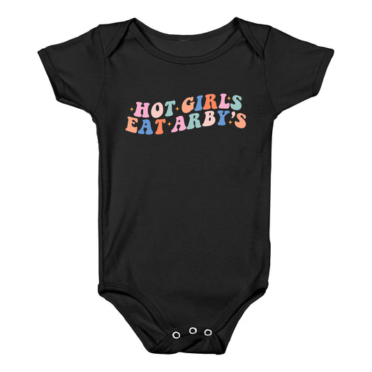 Hot Girls Eat Arbys Retro Baby One-Piece