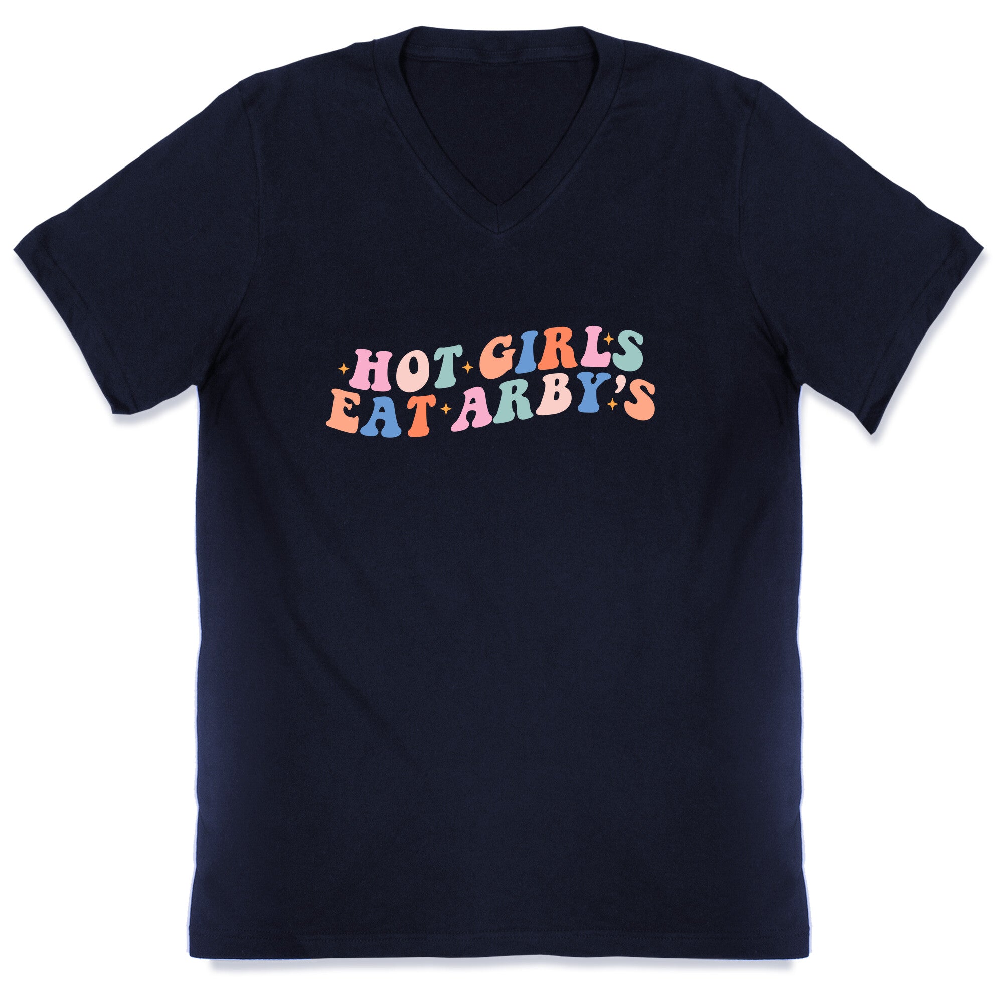 Hot Girls Eat Arbys Retro V-Neck