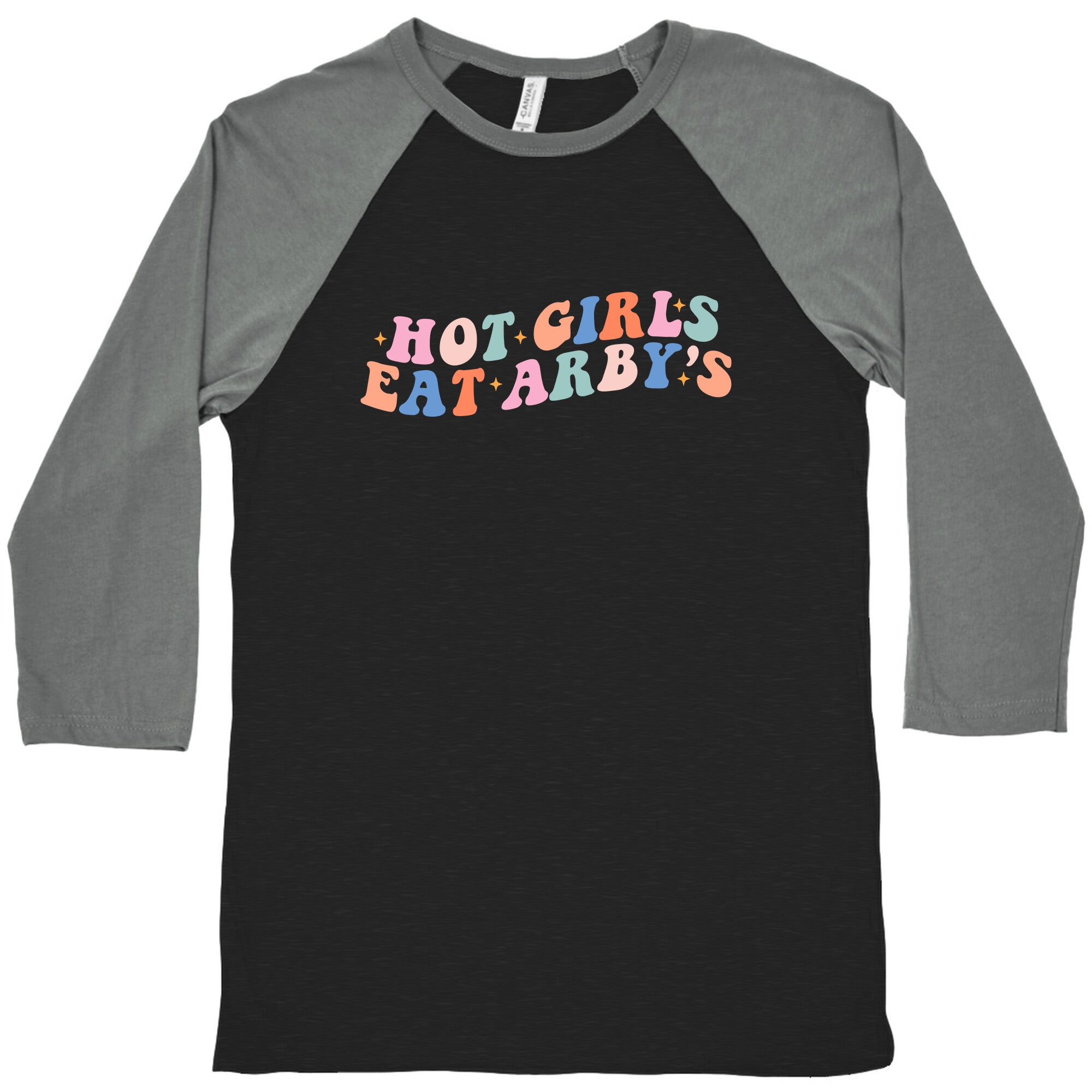 Hot Girls Eat Arbys Retro Baseball Tee