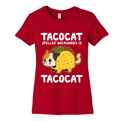 Tacocat Spelled Backwards Womens Cotton Tee