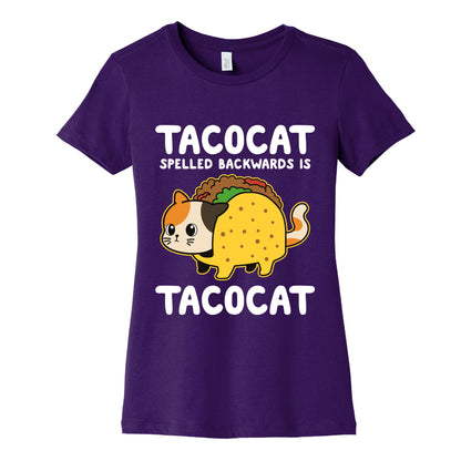Tacocat Spelled Backwards Womens Cotton Tee