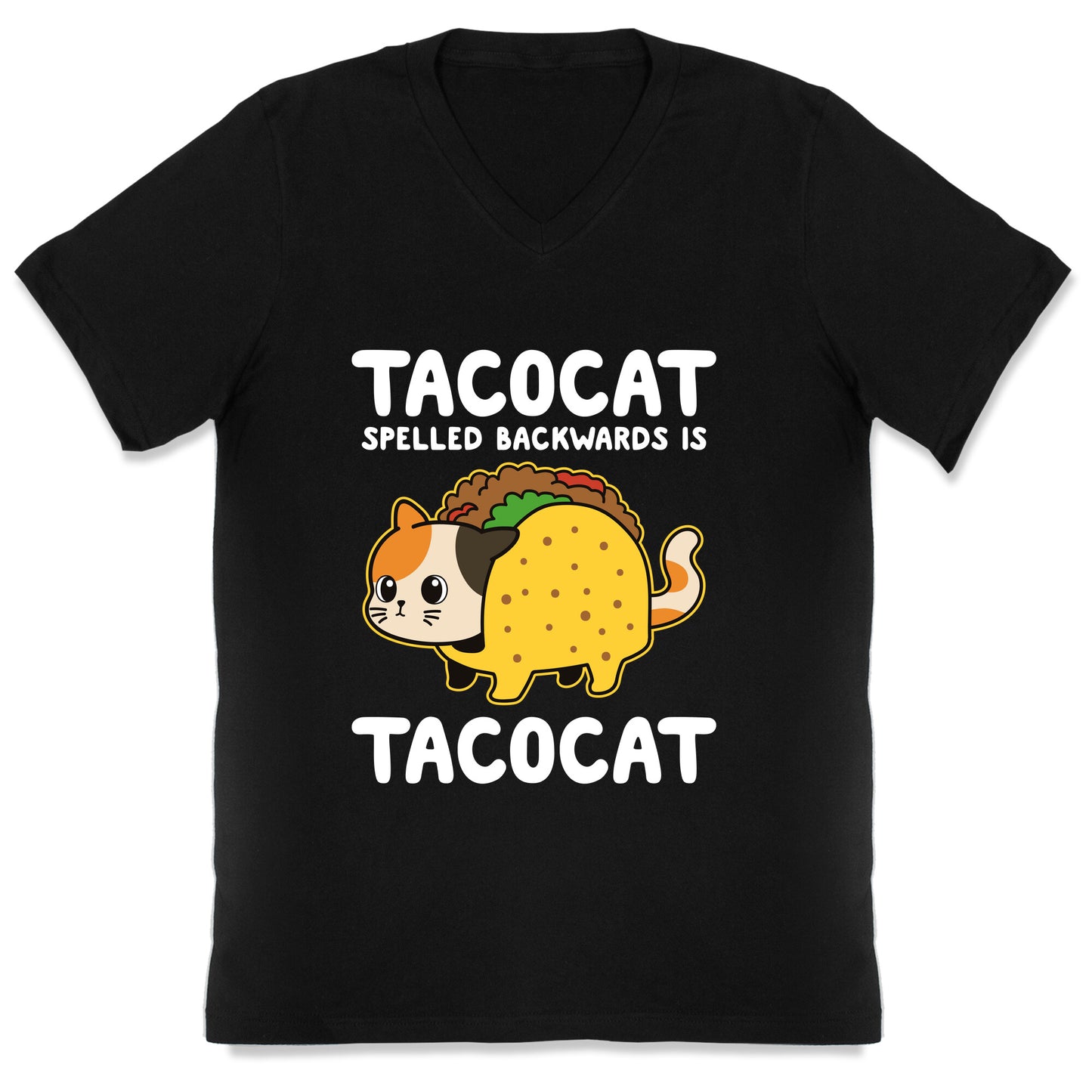 Tacocat Spelled Backwards V-Neck