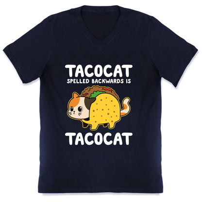 Tacocat Spelled Backwards V-Neck
