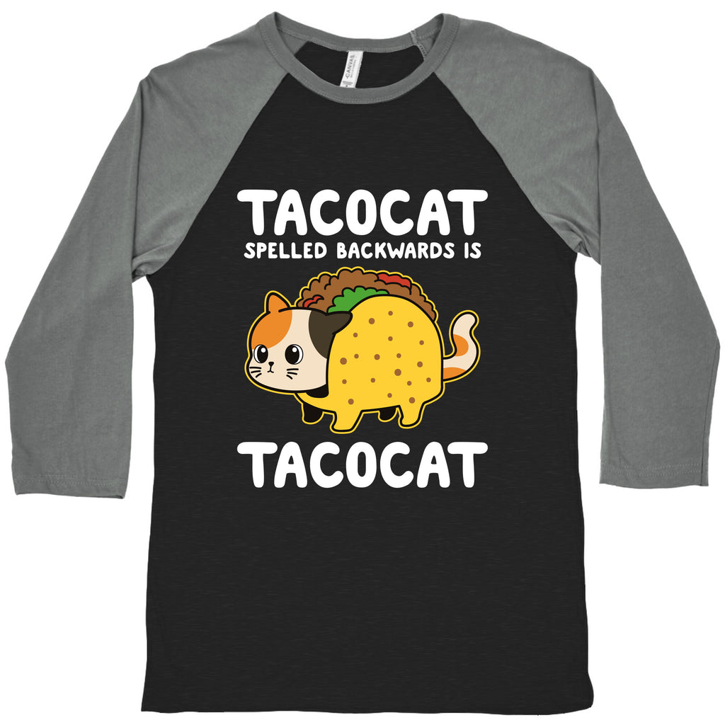 Tacocat Spelled Backwards Baseball Tee