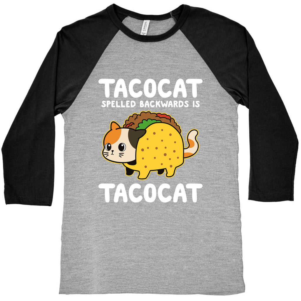 Tacocat Spelled Backwards Baseball Tee