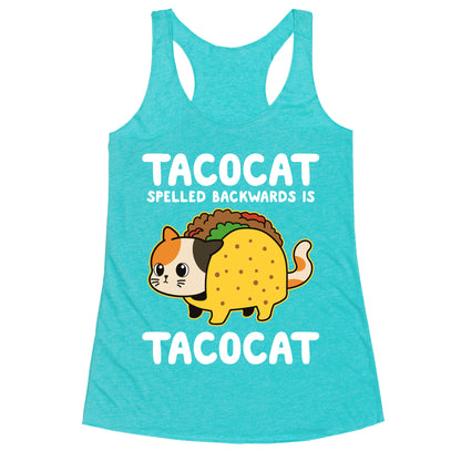 Tacocat Spelled Backwards Racerback Tank