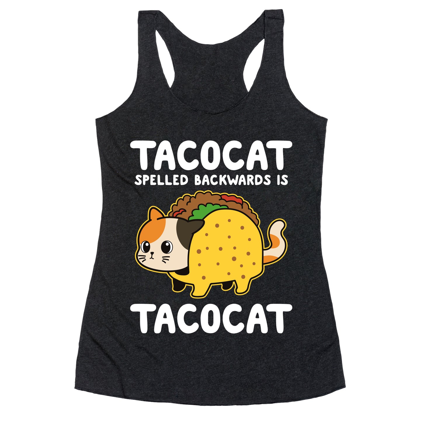 Tacocat Spelled Backwards Racerback Tank