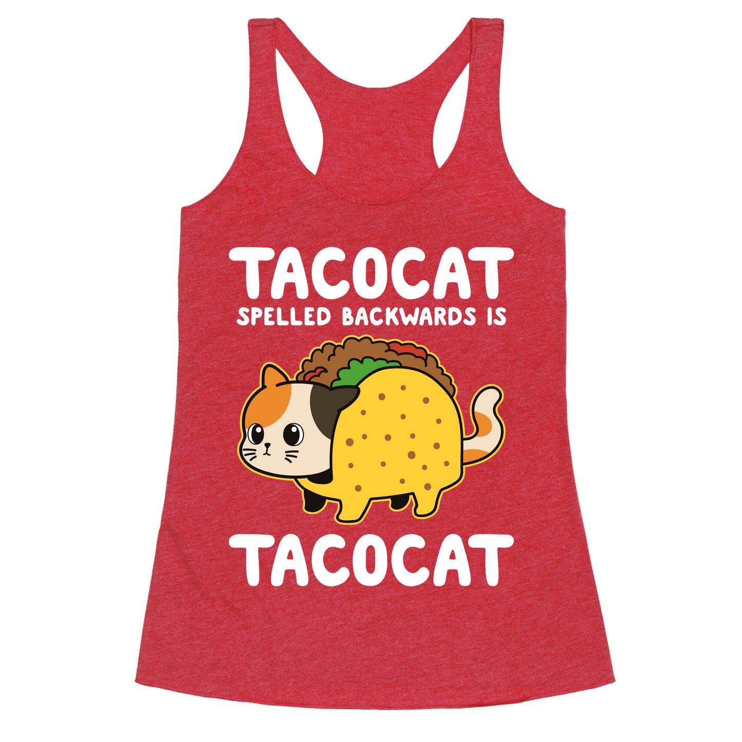 Tacocat Spelled Backwards Racerback Tank