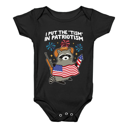 Tism In Patriotism Racoon Baby One-Piece