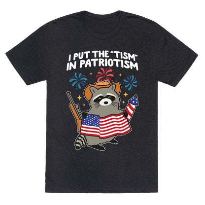 Tism In Patriotism Racoon Unisex Triblend Tee