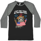 Tism In Patriotism Racoon Baseball Tee