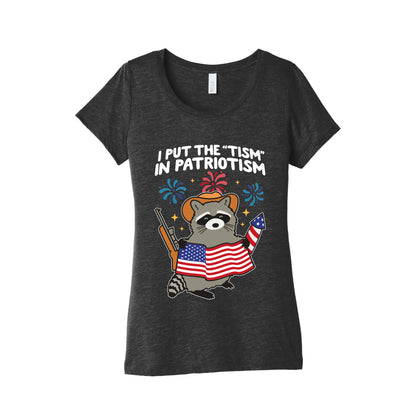 Tism In Patriotism Racoon Womens Triblend Tee