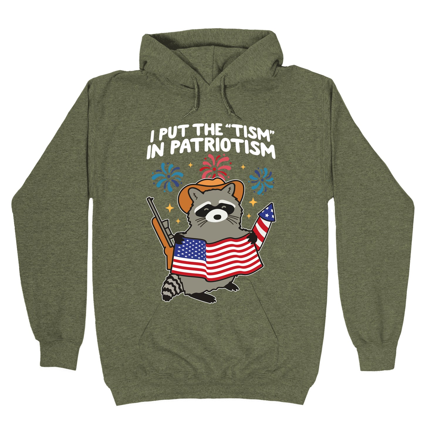 Tism In Patriotism Racoon Hoodie
