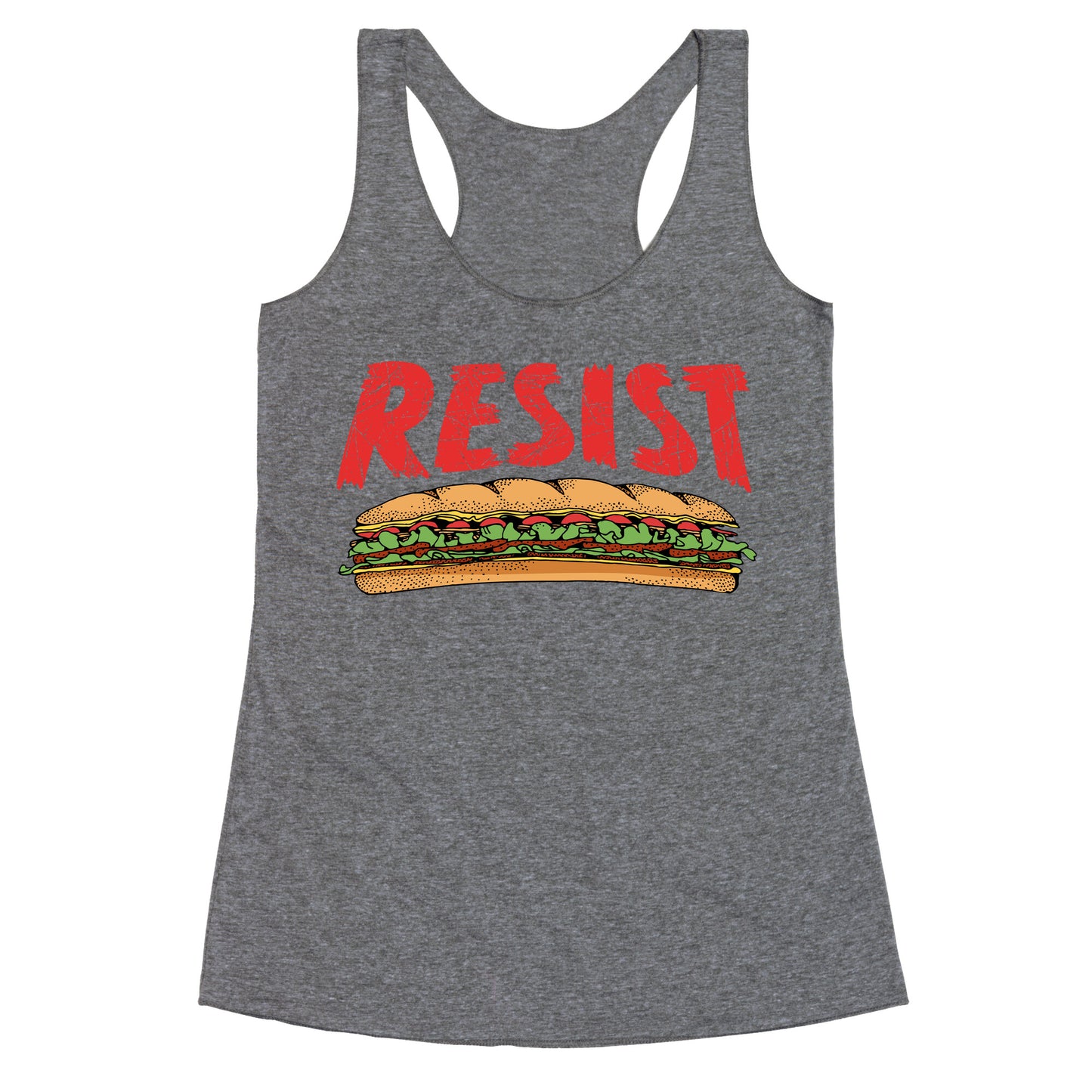 Resist Anti Ice Sandwich Guy DC Racerback Tank