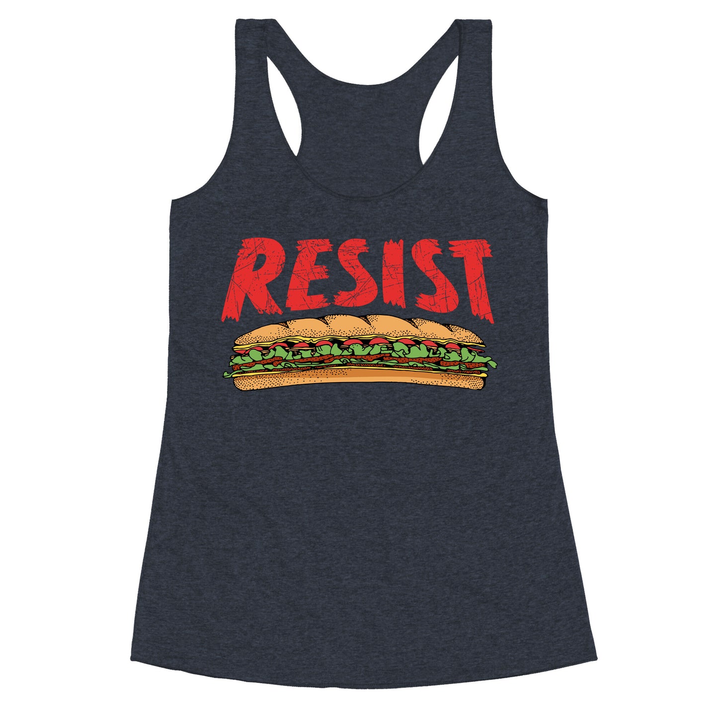 Resist Anti Ice Sandwich Guy DC Racerback Tank
