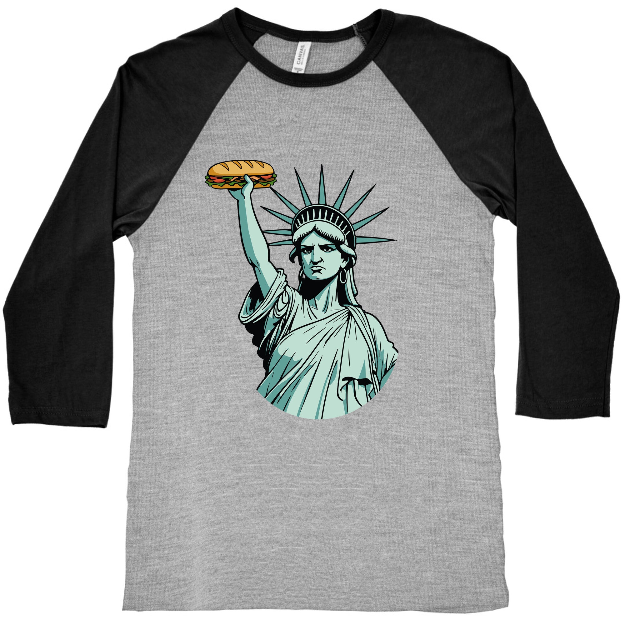 Statue of Liberty Sandwich Guy DC Baseball Tee