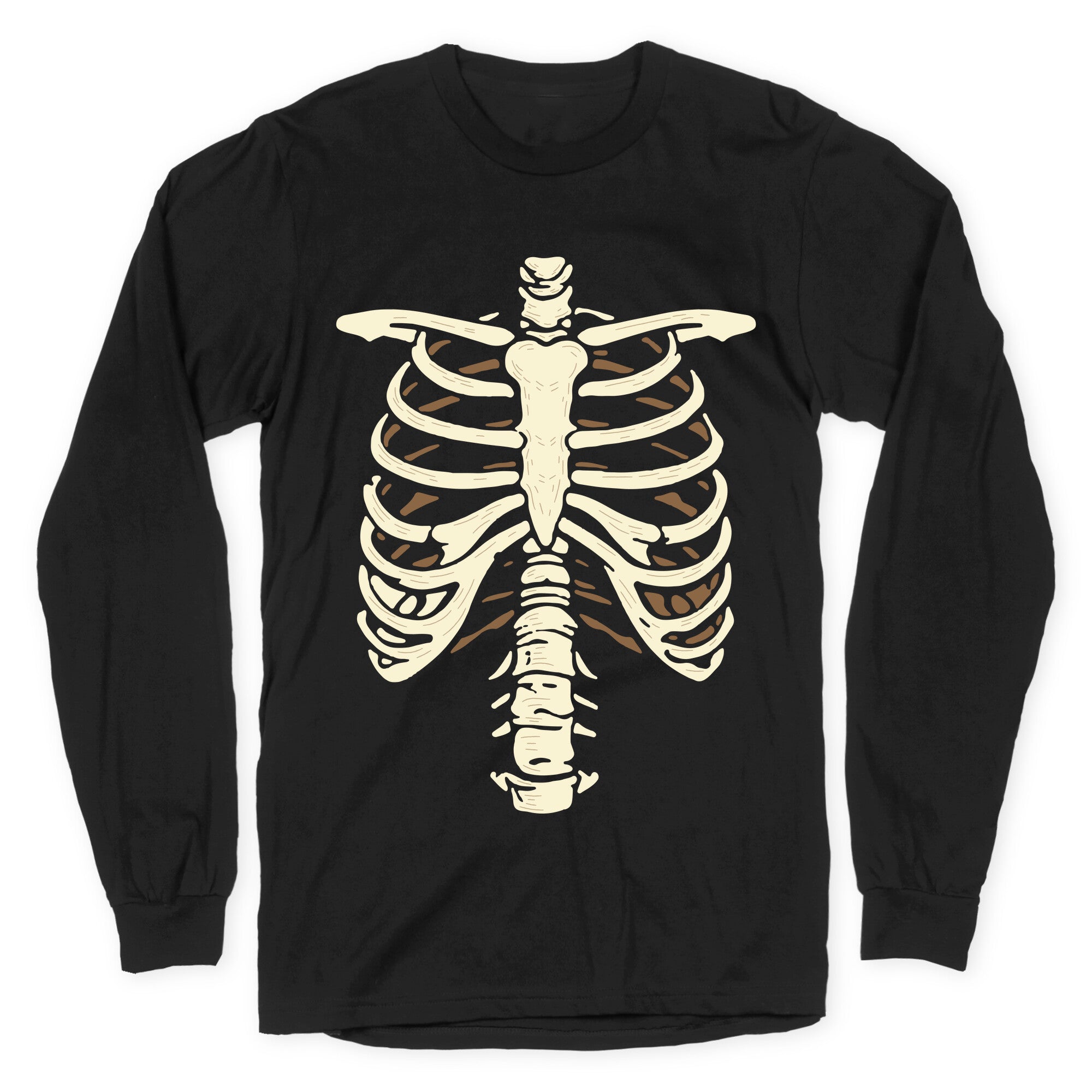 Skeleton Rib Cage Halloween Costume Longsleeve Tee