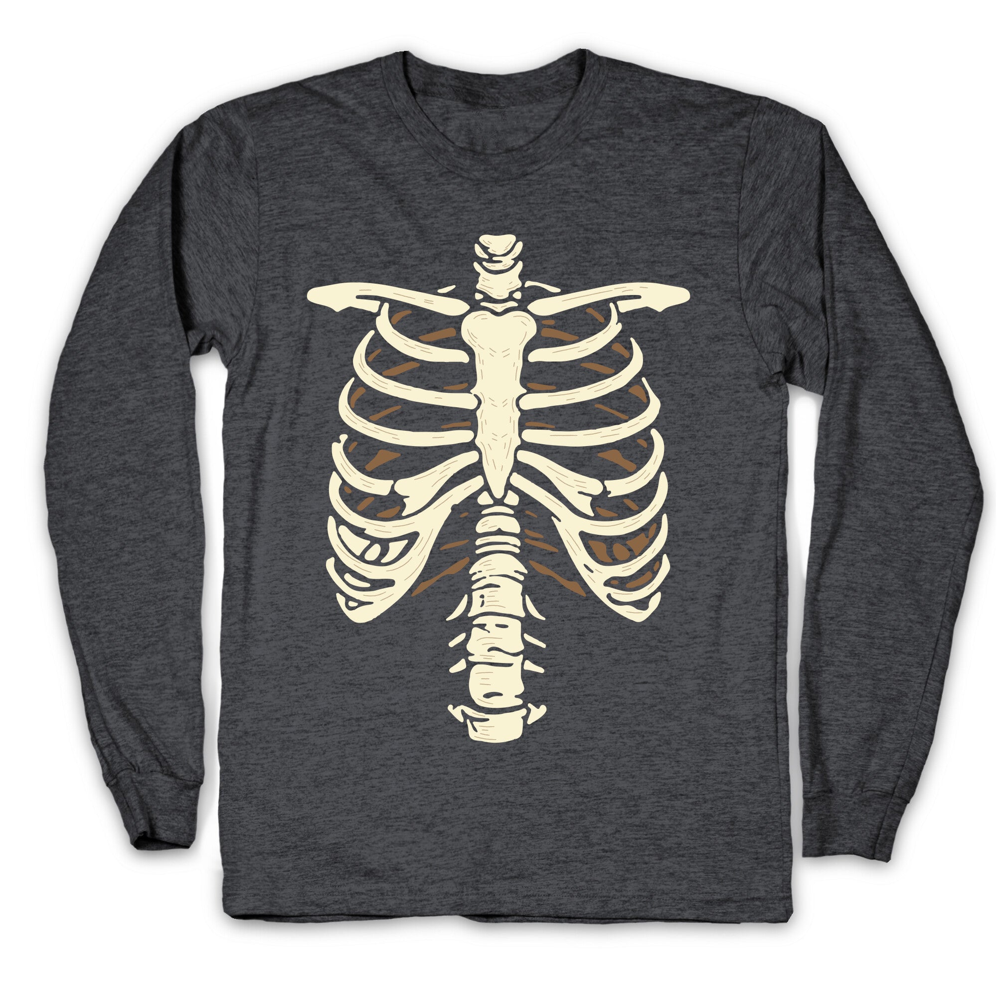 Skeleton Rib Cage Halloween Costume Longsleeve Tee