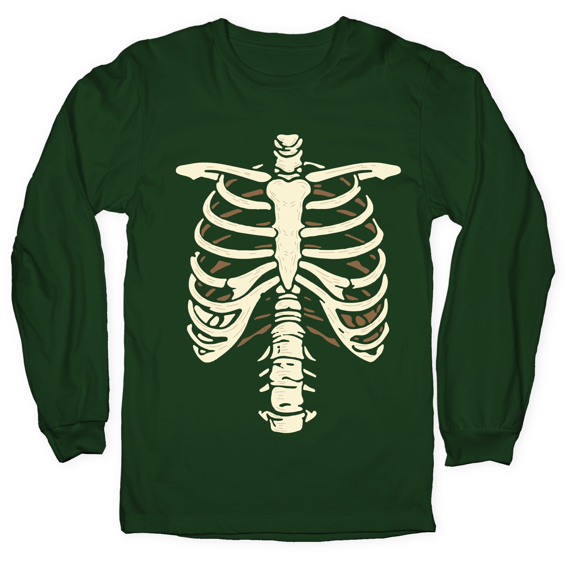 Skeleton Rib Cage Halloween Costume Longsleeve Tee