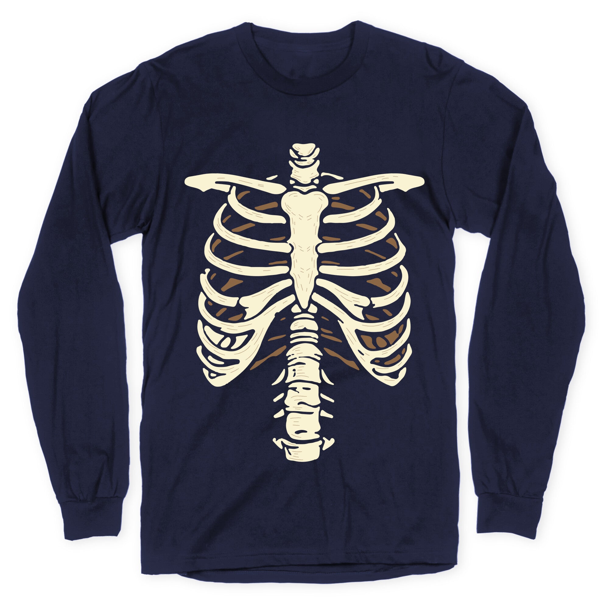 Skeleton Rib Cage Halloween Costume Longsleeve Tee
