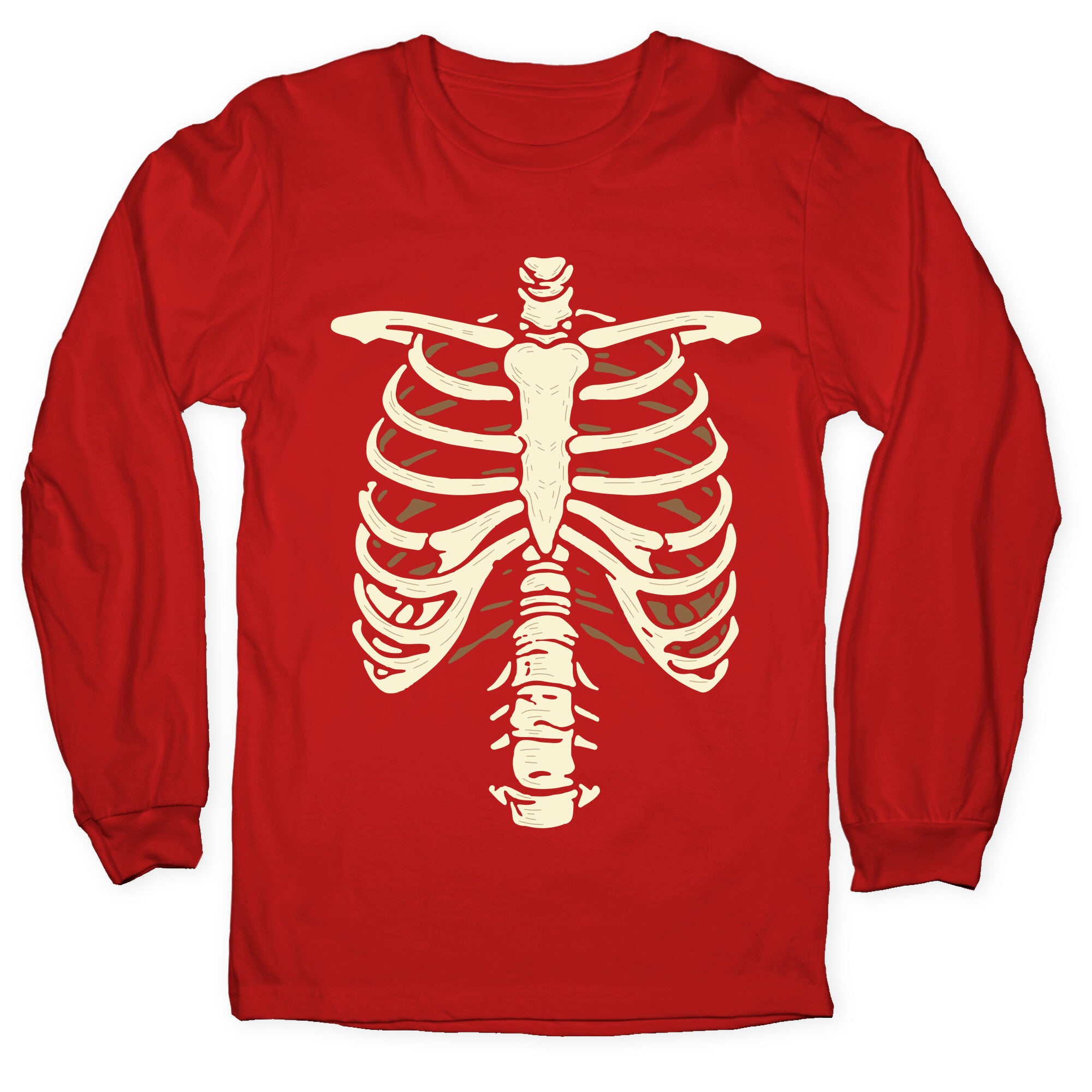 Skeleton Rib Cage Halloween Costume Longsleeve Tee