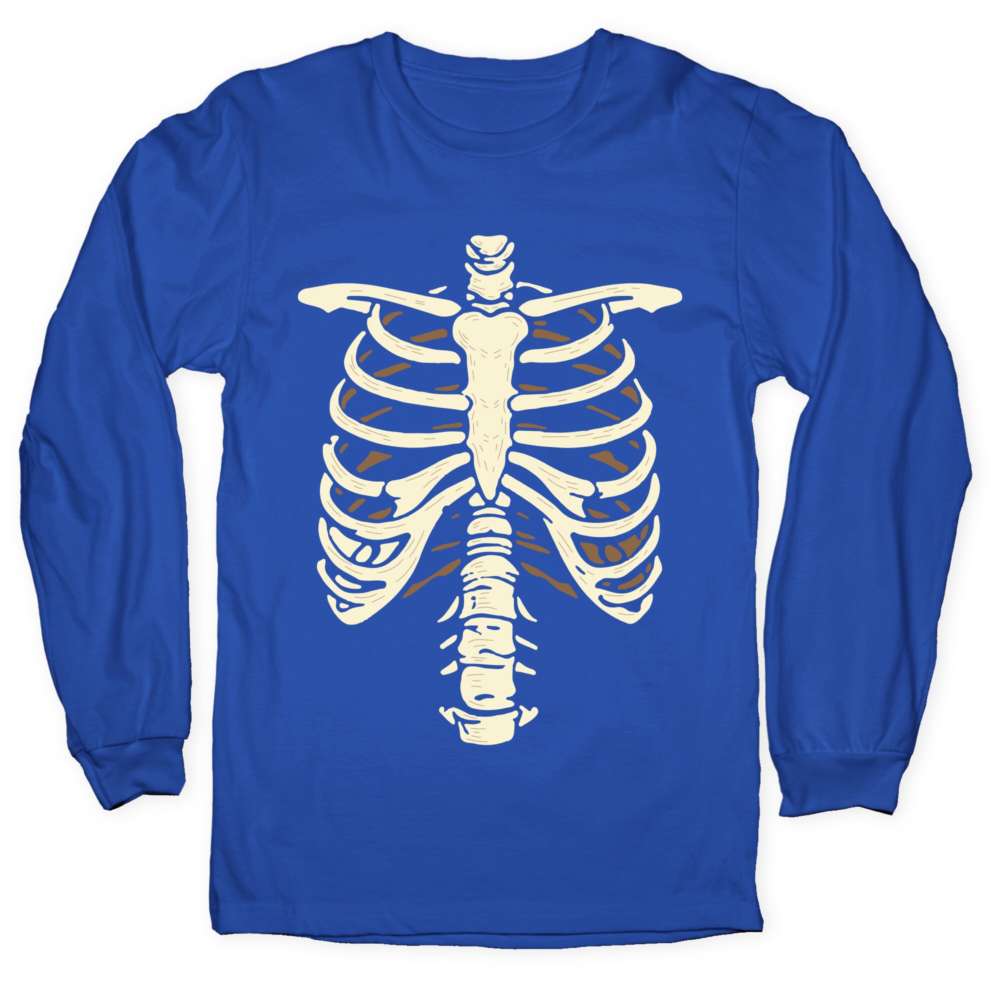 Skeleton Rib Cage Halloween Costume Longsleeve Tee
