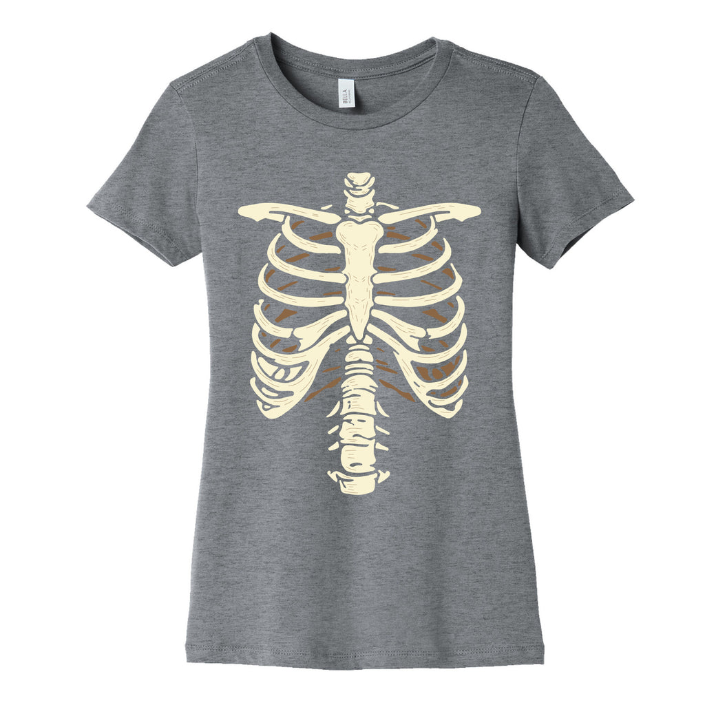 Skeleton Rib Cage Halloween Costume Womens Cotton Tee