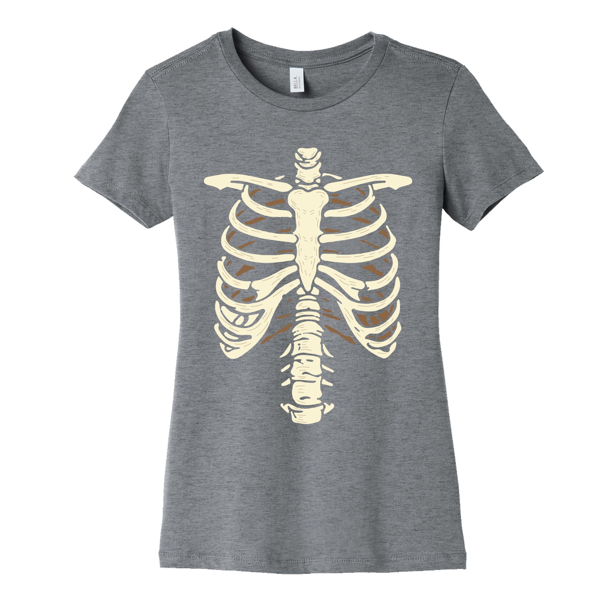 Skeleton Rib Cage Halloween Costume Womens Cotton Tee