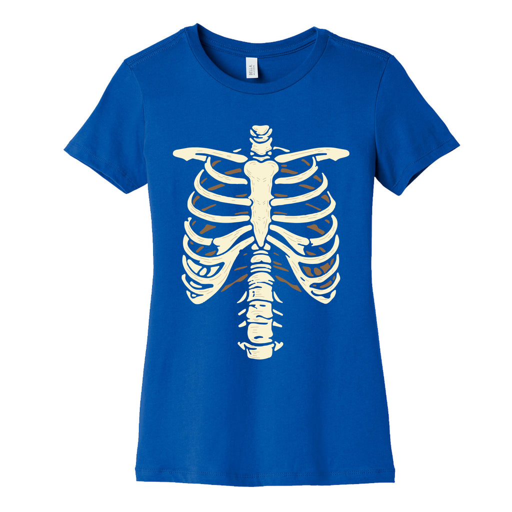 Skeleton Rib Cage Halloween Costume Womens Cotton Tee