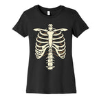 Skeleton Rib Cage Halloween Costume Womens Cotton Tee