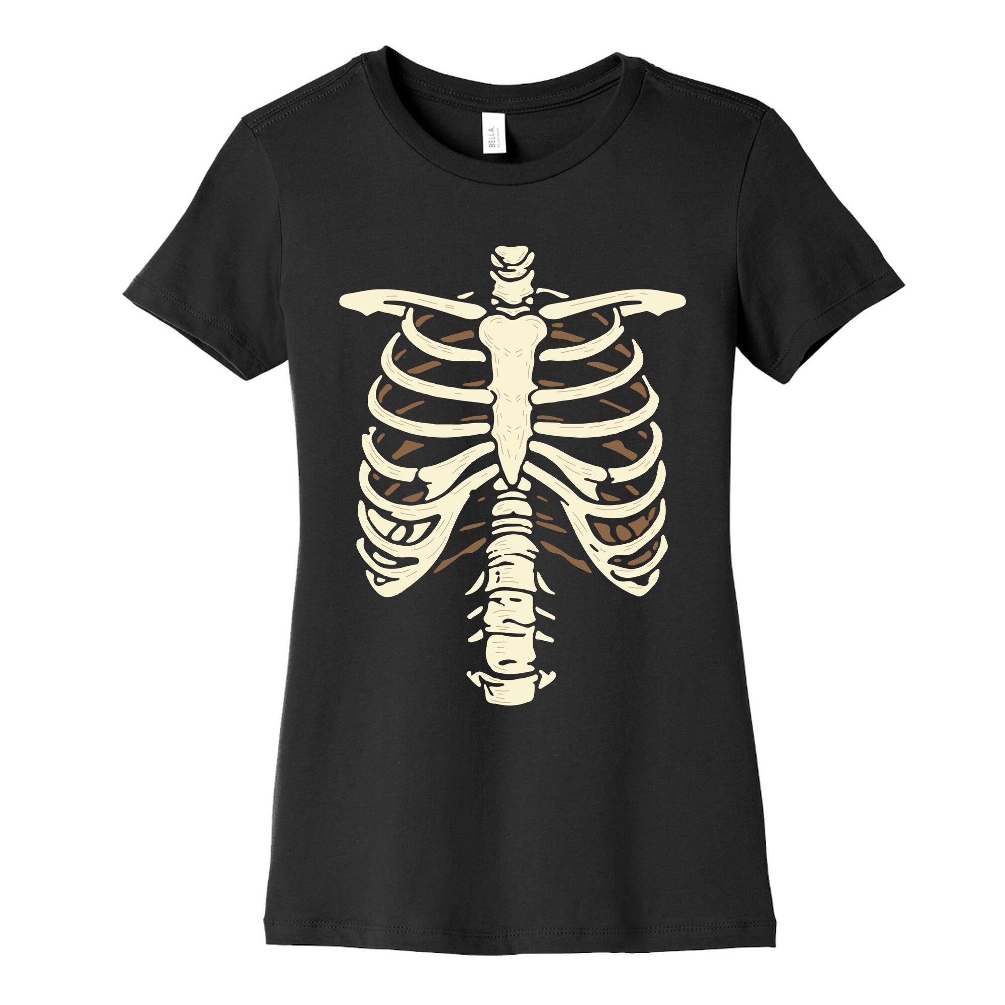 Skeleton Rib Cage Halloween Costume Womens Cotton Tee