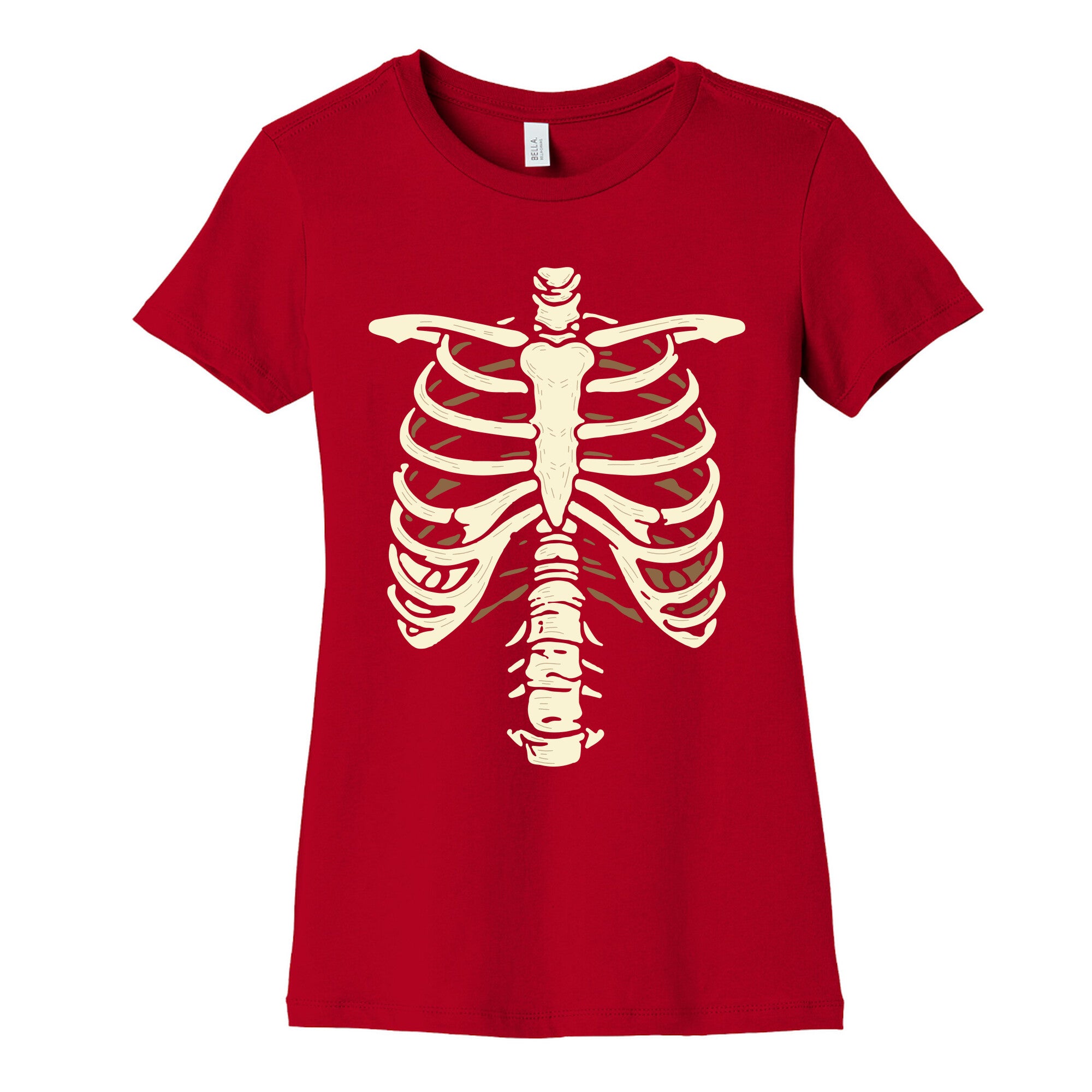 Skeleton Rib Cage Halloween Costume Womens Cotton Tee