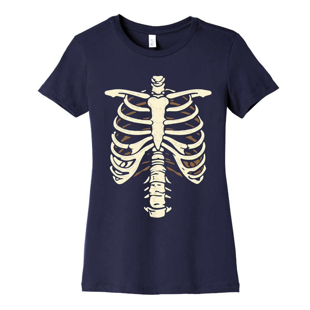 Skeleton Rib Cage Halloween Costume Womens Cotton Tee