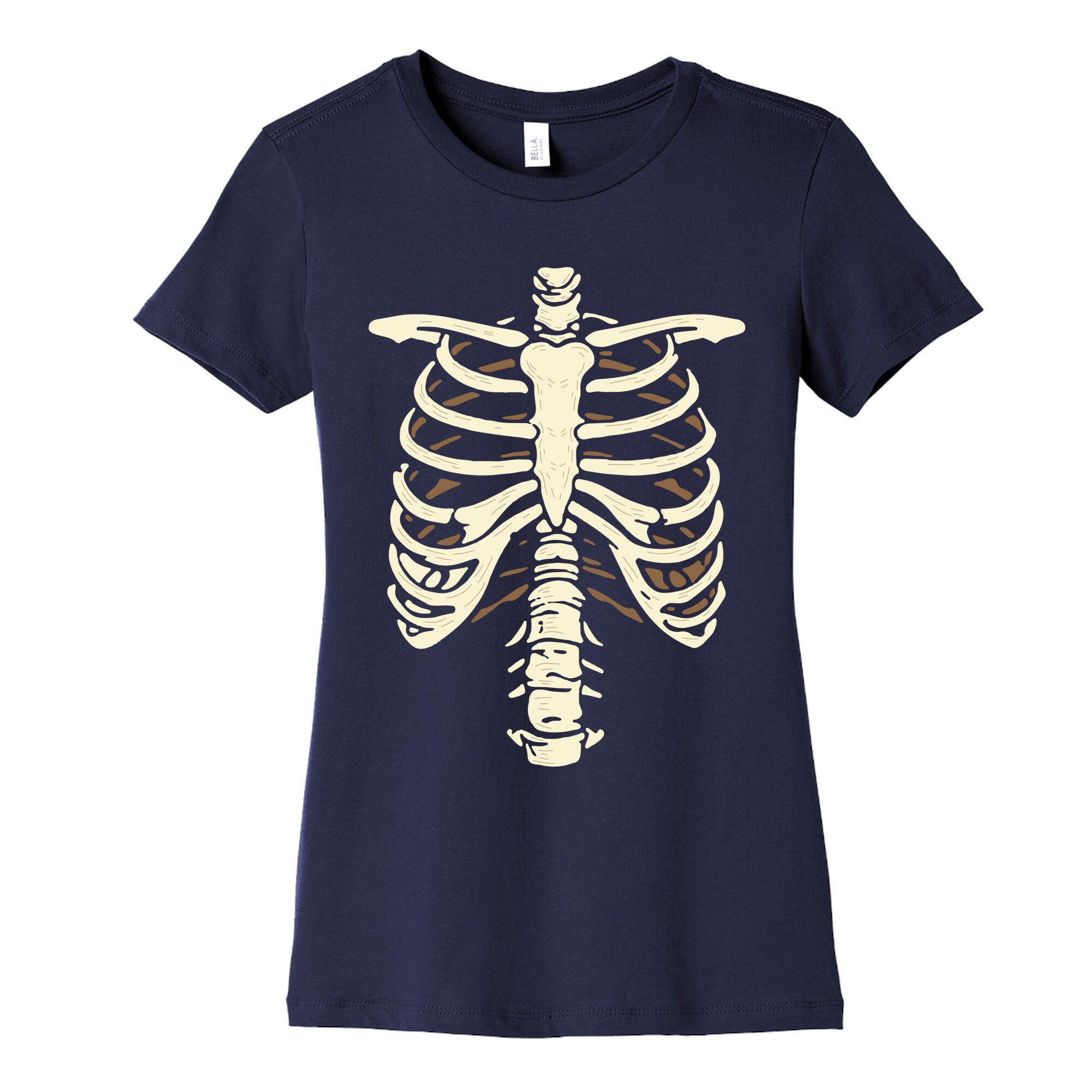 Skeleton Rib Cage Halloween Costume Womens Cotton Tee
